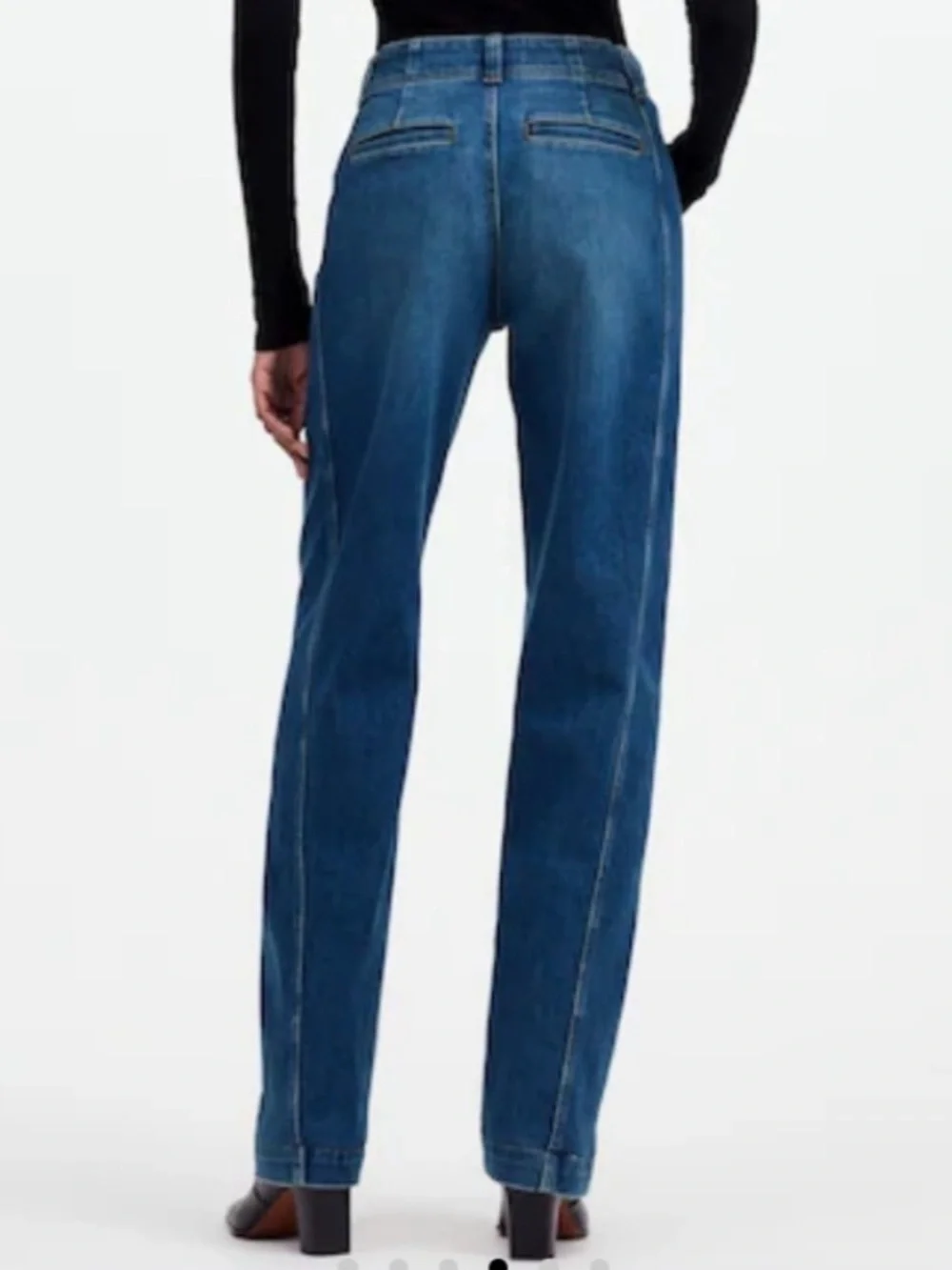 High rise trouser Jeans in Classic Blue Denim - Picture 2 of 8